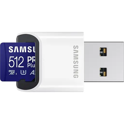Карта памяти Samsung microSDXC 512GB Class 10 UHS-I U3 V30 A2 PRO Plus + W/Reader (MB-MD512SB/WW) (134223) - фото 2