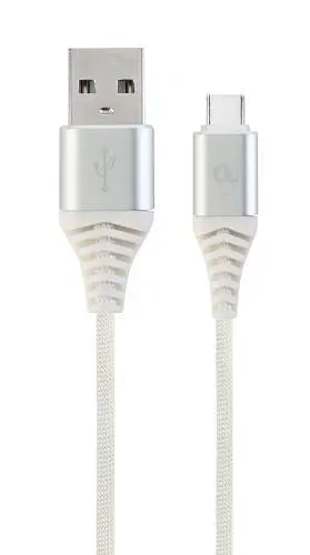 Кабель USB AM-Type-C, 1 м, белый, Cablexpert, 2.1A (CC-USB2B-AMCM-1M-BW2) - фото 1