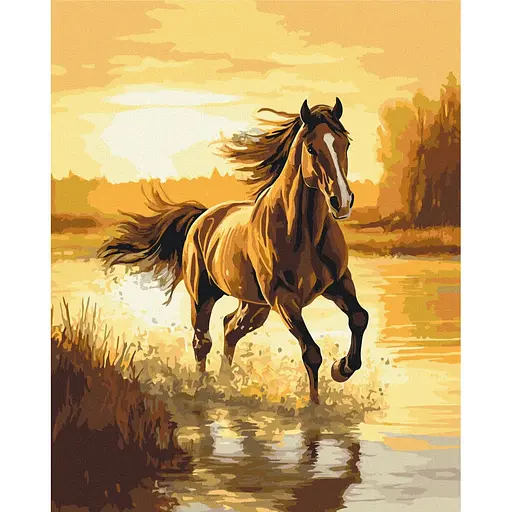 Картина по номерам на подрамнике Brushme Ветер в гриве