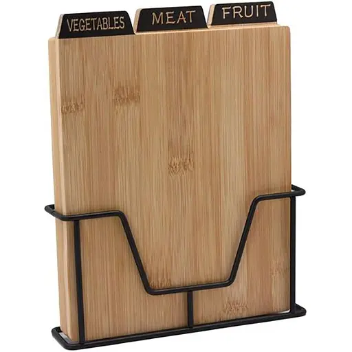 Набір дошок кухонних на підставці Ardesto Midori 23.5х7.5х27 см 3 шт. (AR1427B)