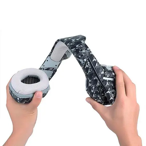 Дротові ігрові навушники Onikuma Gaming K1-B, 3.5mm, 2.2m, Camouflage-Grey - фото 5