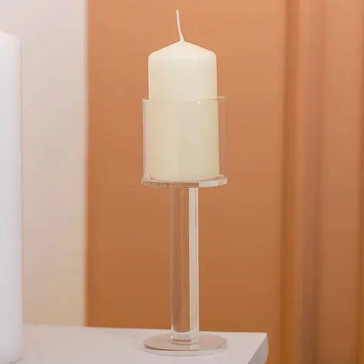 Подсвечник декоративный Yiwu Cylinder стеклянный 16 см HP-4-38M - фото 3