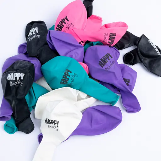 Шарик воздушный латексный с принтом 30 см (25) Happy Birthday, IDEA7-PB-32 - фото 3