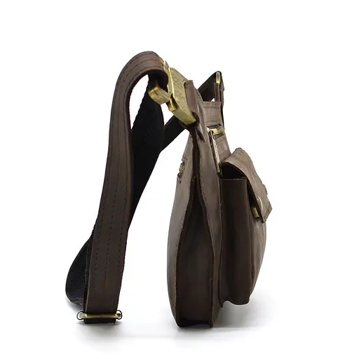 Кожаная мужская сумка на пояс TARWA 14х29х7 см sum0026013 - фото 4