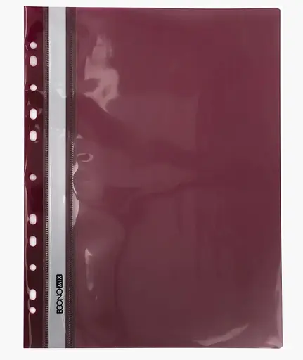 Папка-швидкозшивач E31510-18 Economix з прозорим верхом А4 з перфорацією глянець, бордовий (4044572315281) - фото 1