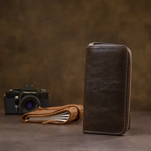 Женское кожаное портмоне Grande Pelle 10х19.5х2 см acs0018758 - фото 6