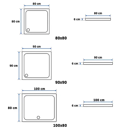 Душовий піддон акриловий Rea Savoy black 80x80 REA-K4804 Чорний - фото 4