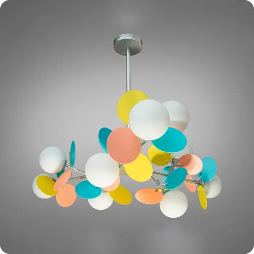 Люстра підвісна 517 Dlight на 9 ламп Хром-Кольоровий (01671) - фото 2