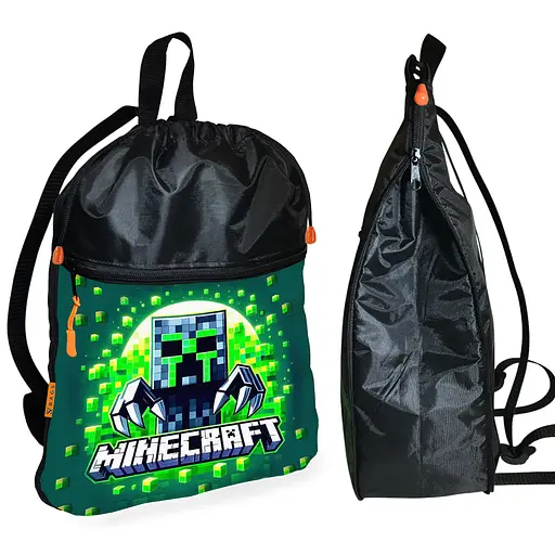 Рюкзак-мешок для обуви,спортивной формы Майнкрафт "Minecraft" детская сумка для сменки с расширителем (01284)