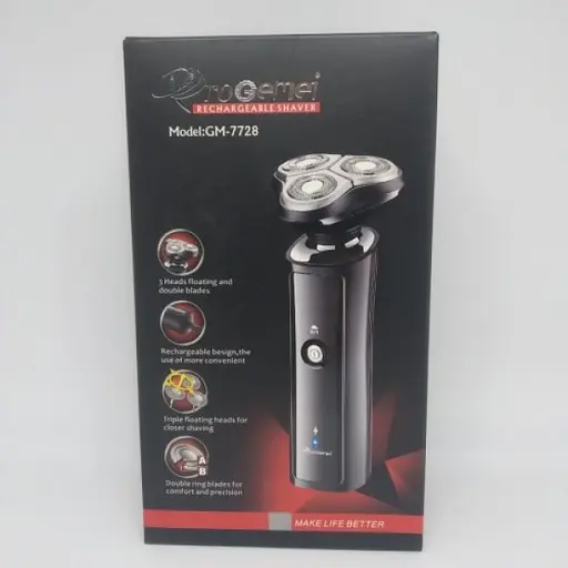 Чоловіча електробритва Gemei 7728 для бороди роторна акумуляторна бритва для чоловіків - фото 6