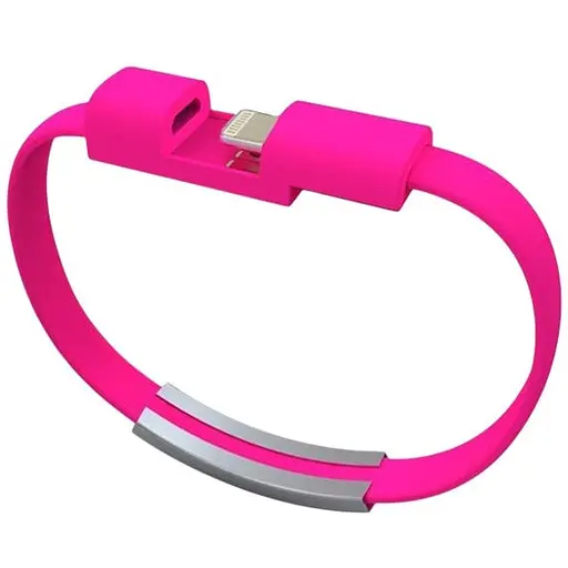 Кабель-браслет iPhone 5/5S/6/6+/iPad рожевий RTL