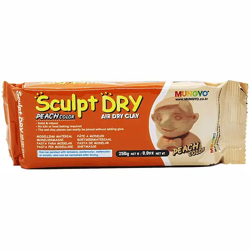 Маса для моделювання персикова самозастигаюча 250г Sculpt Dry Mungyo - фото 1