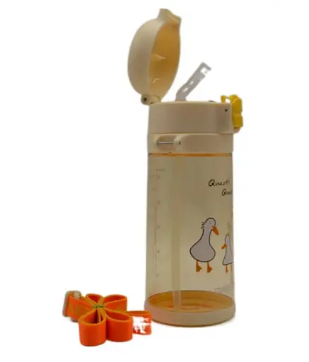 Пляшка для води Casno 690 мл KXN-1219 Помаранчева (Гуси) з соломинкою (KXN-1219_Orange) - фото 3