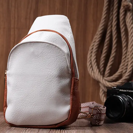 Женская сумка Vintage через плечо из экокожи с акцентом на текстильную лямку 15х25х5 см sum0026967 - фото 9