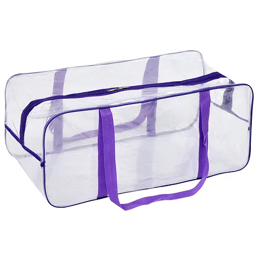 Прозрачная сумка в роддом размер XL 60 х 25 х 30 см (розовая) - фото 1