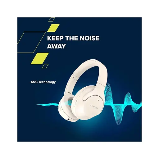 Навушники Canyon OnRiff 10 ANC Bluetooth Beige (CNS-CBTHS10BG) - фото 4