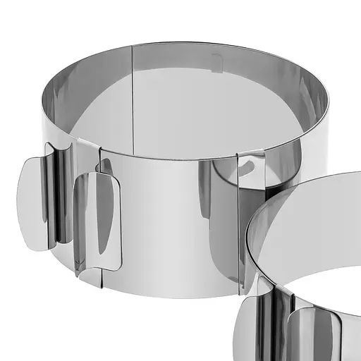 Розсувна кругла форма кільце для випікання та збирання бенто-тортів та викладки салатів 12-20 см 6.5, Master Class Сірий 86174 - фото 8