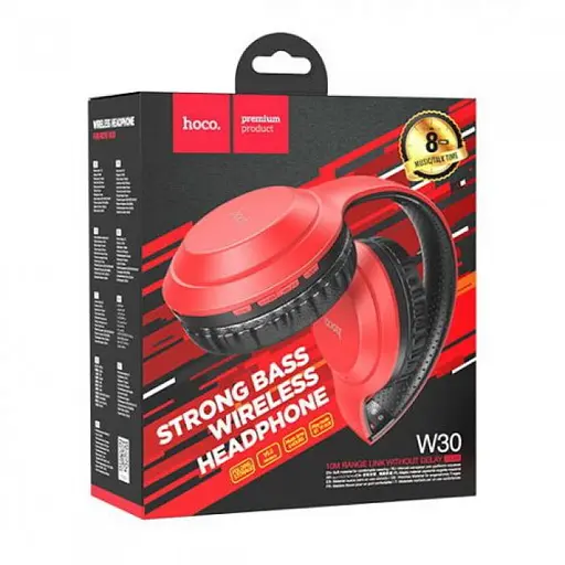 Бездротові накладні навушники блютуз з мікрофоном Hoco W30 Bluetooth Червоний - фото 3