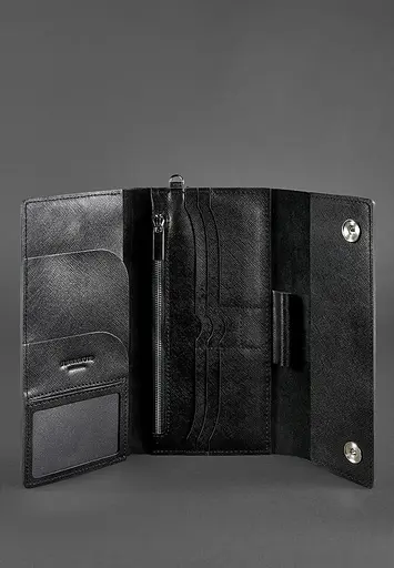 Кожаный клатч-органайзер (Тревел-Кейс) 5.0 черный Blackwood - фото 5