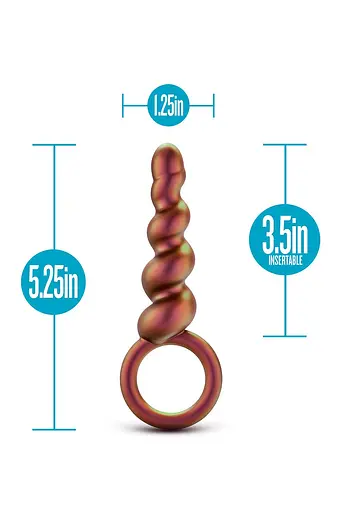 Анальна пробка Anal Adventures Matrix Spiral Loop Plug 13.3 см (жовтогарячий) - фото 3