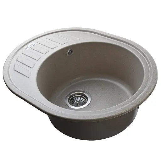 Гранитная мойка Mira ARNICA бежевая для кухни устойчива к царапинам и химии 620х500 мм - фото 4