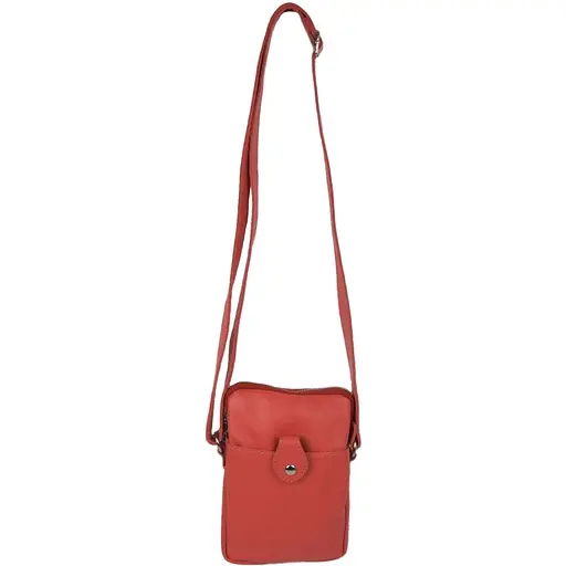 Небольшая женская кожаная сумка Borsacomoda через плечо кораллова sum0028730 - фото 1