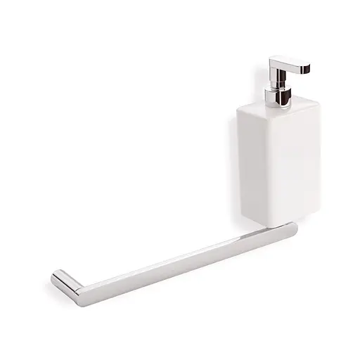 Тримач для рушника з дозатором Stilhaus Living LV69D/08 хром, Білий - фото 1