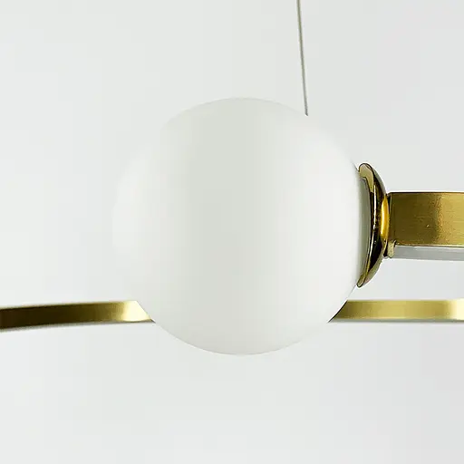 Латунна LED люстра Ring з 2 білими плафонами Ø 80 см | Арт. DE1C-800 AB | Line F - фото 3