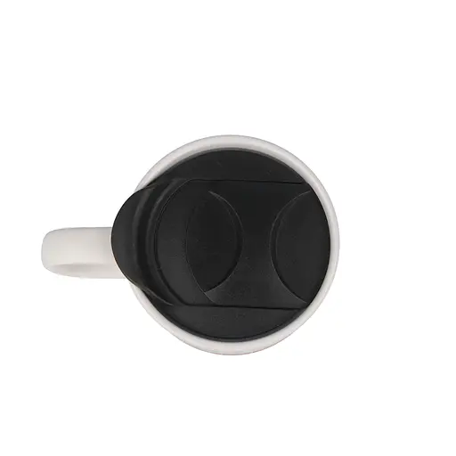 Керамічний кавовий кухоль OldBro White Ukraine 400 мл з корковим дном і кришкою - фото 3