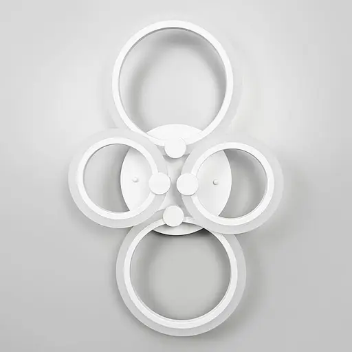 Світлодіодна біла люстра Senta на 4 кільця 60х38 см | Арт. A 2374/2+2 WT | Line F - фото 1