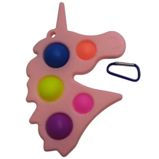 Іграшка Симпл Дімпл Єдиноріг рожевий антистрес 12x19 см 5 пупирок - фото 1