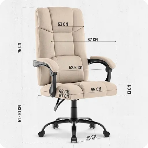 Крісло офісне Cabro C505 Beige тканина - фото 10