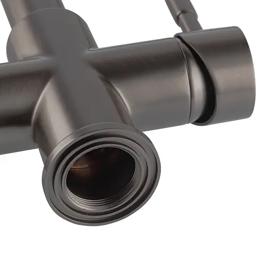 Смеситель для кухни на две воды с гибким изливом Koer KB-72025-07 KR5016 Графит - фото 2