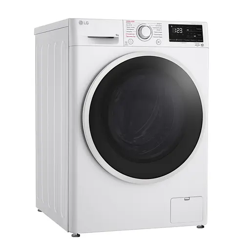 Стиральная машина LG фронтальная 9 кг 1400 A+++ 57 см дисплей пара инвертор белый - фото 2