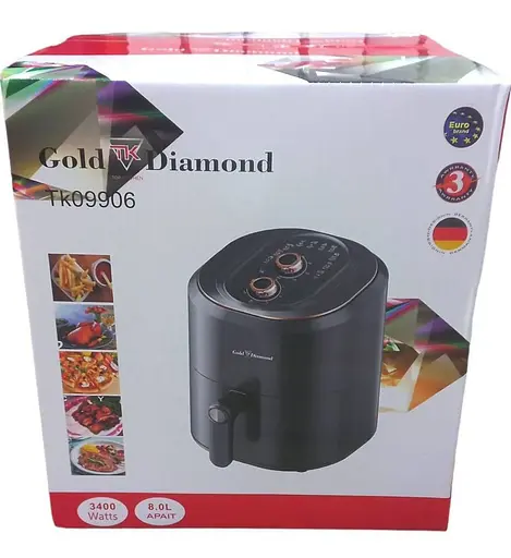 Аэрофритюрница безмасляная Gold Diamond TK 09906 8л 3400 Вт Черная - фото 8