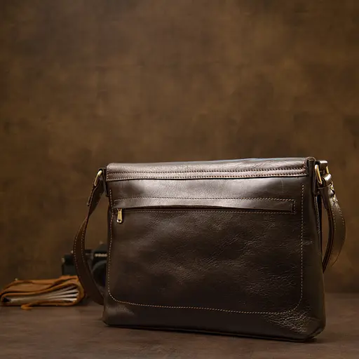 Кожаная мужская сумка GRANDE PELLE 30х23х6 см sum0015573 - фото 7