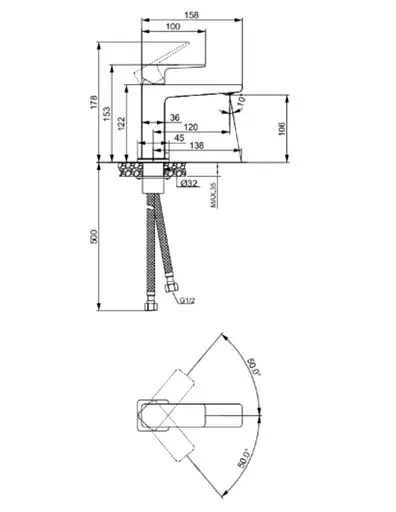 Змішувач для раковини Lidz Orion 001F Chrome LDORI001FCRM48091 - фото 10