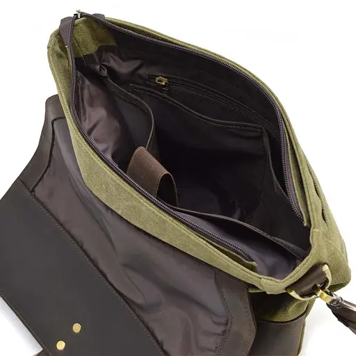 Чоловіча шкіряна сумка через плече TARWA 30х32х7.5 см sum0025763 - фото 2