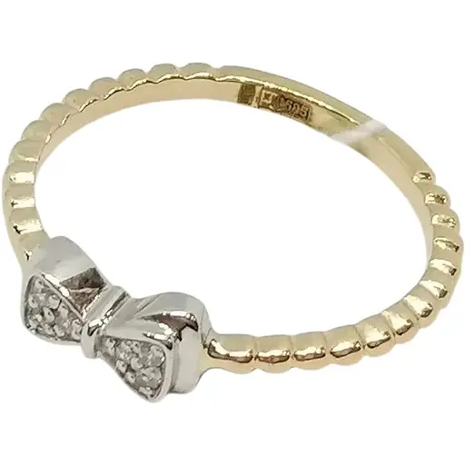 Золотое кольцо Харьковская ювелирная фабрика Бантик с фианитами. 700270 15