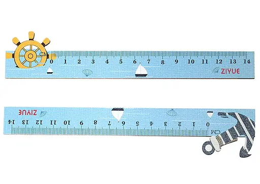 Лінійка дерев’яна фігурна Морська тематика, 12 см - фото 2