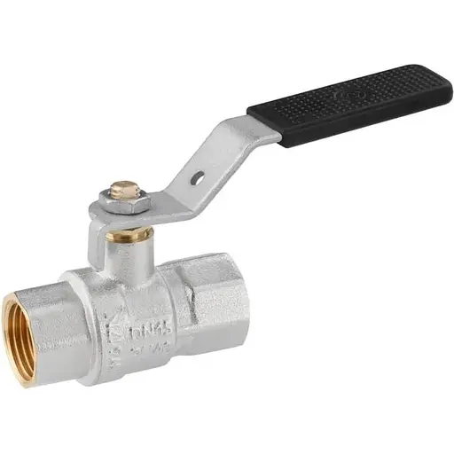 Кран кульовий Kroner 1/2" ВВ PN40 ручка, нікельований (CV033213) - фото 1