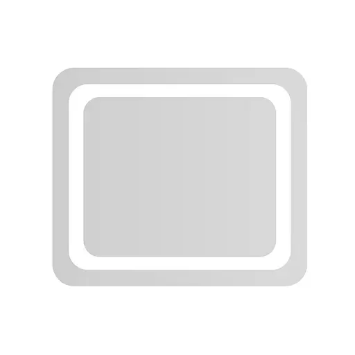 Дзеркало підвісне прямокутне 60*70см, з підсвічуванням по контуру, з кнопковим вимикачем Volle Luna Tanga 1648.52116700, Білий матовий - фото 1