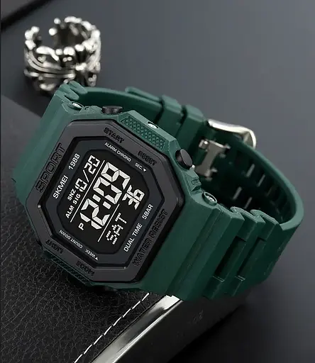 Мужские спортивные часы Skmei 1988 (Темно-зеленый) - фото 5