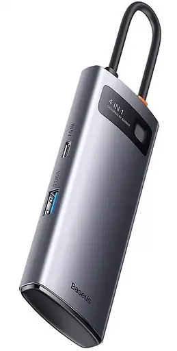 USB-Хаб Baseus Metal Gleam Series 4-in-1 (4xUSB3.0) gray (WKWG070013) - фото 2