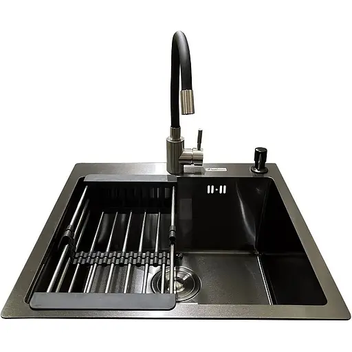 Комплект мойка + смеситель Romzha Arta U-450S BL(C) - фото 2