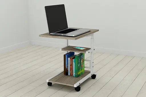 Стіл приставний Ferrum-decor Адан 62x40x60 метал Білий ДСП Дуб Дуб Сонома Трюфель 16мм (FRD-102495) - фото 3