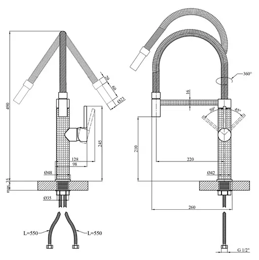 Змішувач для кухні Kroner KRP Ersel - GRP03999 (CV033803) - фото 9