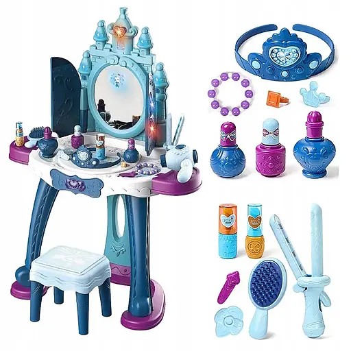 Туалетний столик Ramiz дитячий з функцією світла та звуку + аксесуари блакитний 8223B - фото 2