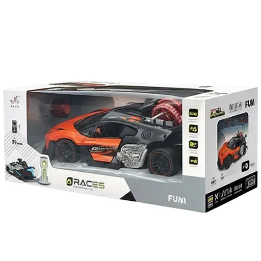 Радіокерована машина з парогенерацією 911-712 A-02, масштаб 1:16, акум. 7.4V, двері, що відчиняються, з підсвіткою, помаранчева - фото 2