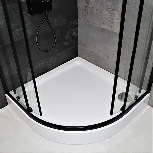 Душевая кабина Dusel EF-182B Black Matt 100x100, Черный матовый, Универсальная, прозрачная, 100x100 - фото 6